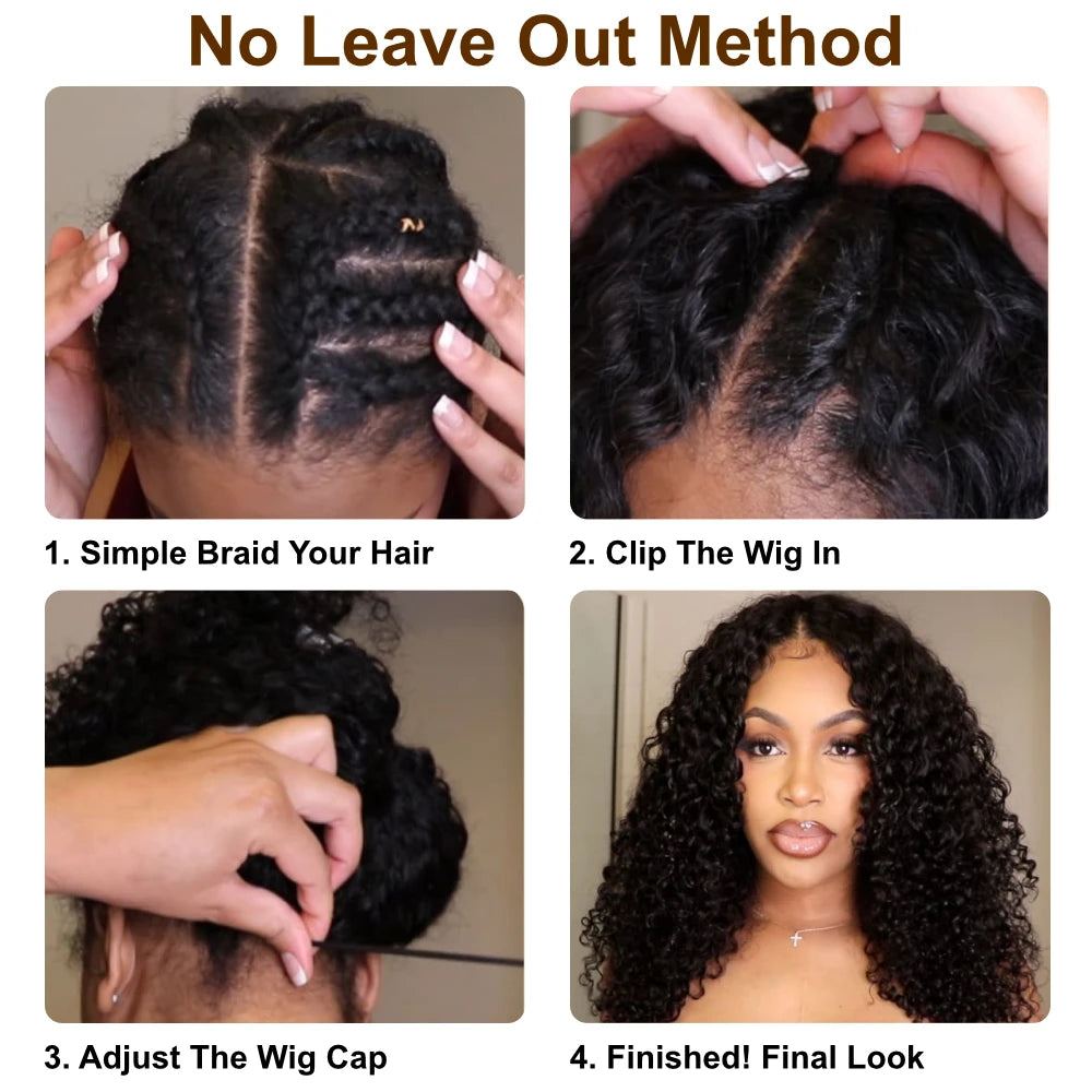 Unice Hair Kinky Curly V Part Wig U Part Upgrade Elastic