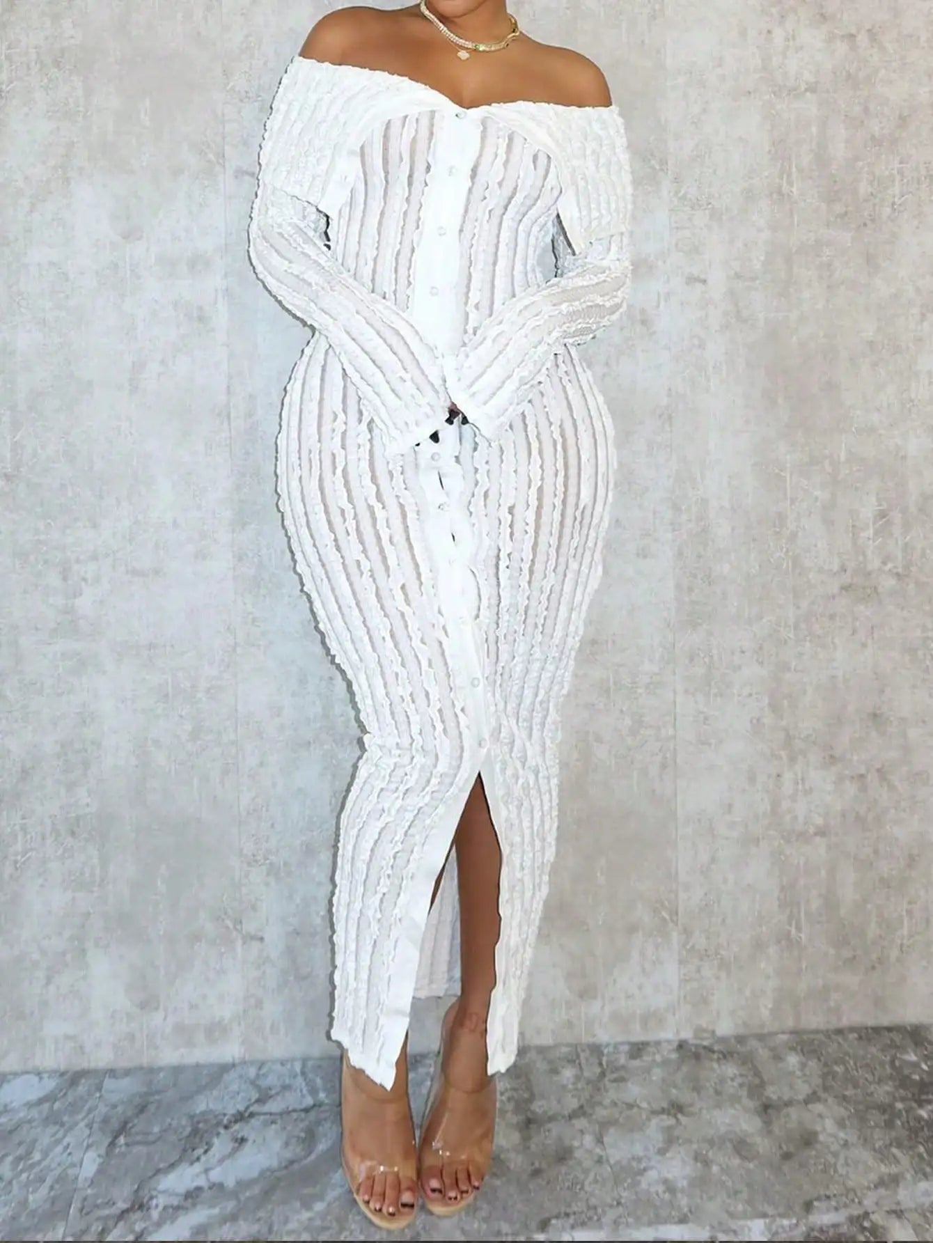 GrandAvenueStore Women Elegant Off Shoulder Bodycon Dress