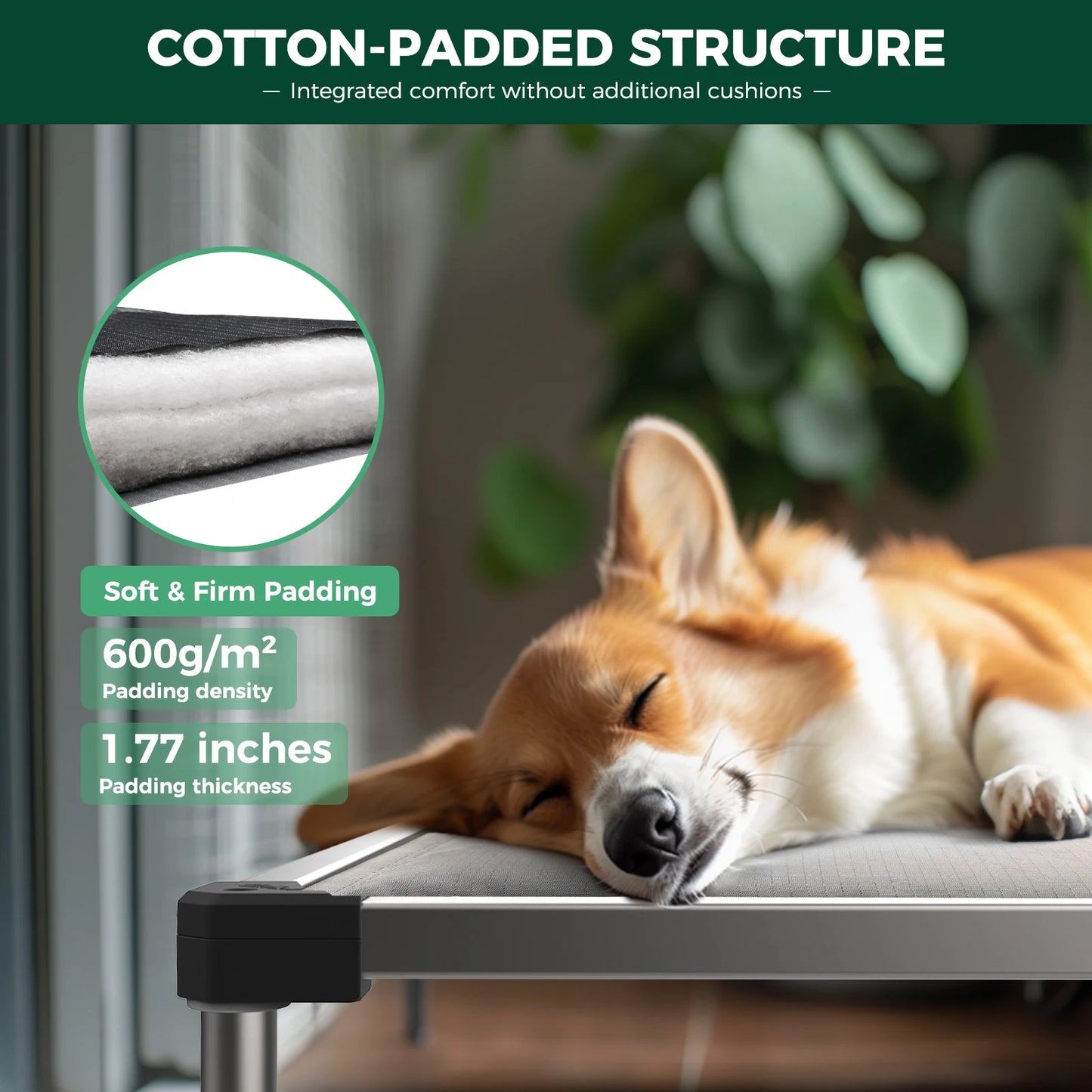 FXW TitanNest Padded Dog Bed for Crate ChewProof Cot