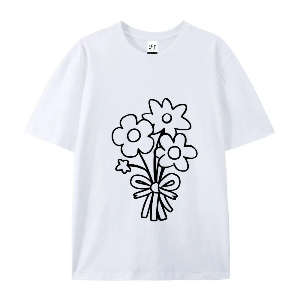 Clothing Womens Flower Bunch Y2K Tee Garden Fresh Cotton