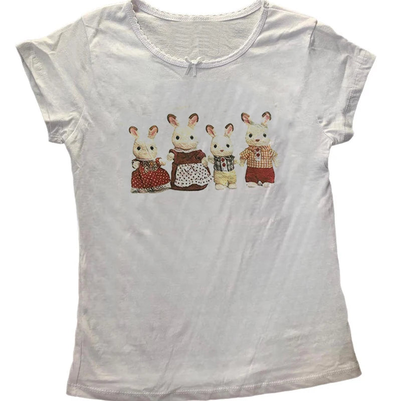 HIZILENT Letter Print Crop Top Women Streetwear Tee