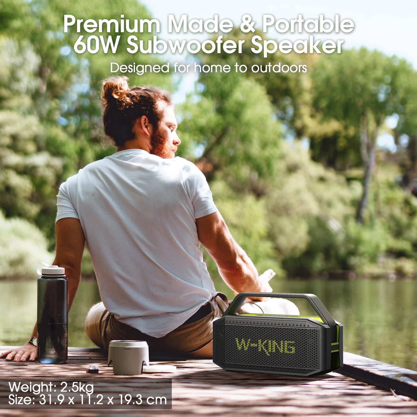 W King Portable Bluetooth Speaker 60W Subwoofer Outdoor