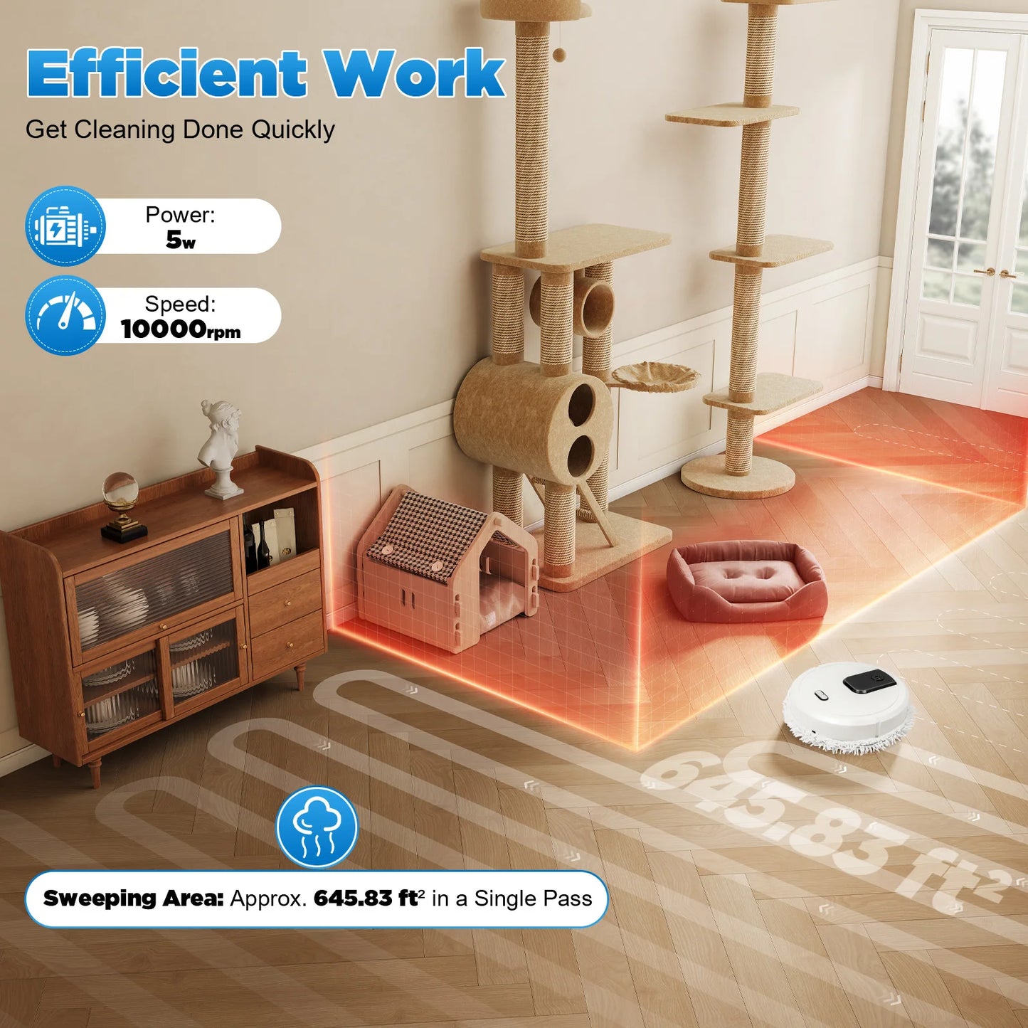 Bymaocar Robot Vacuum Cleaner Mopping Sweeper Wet Dry Home