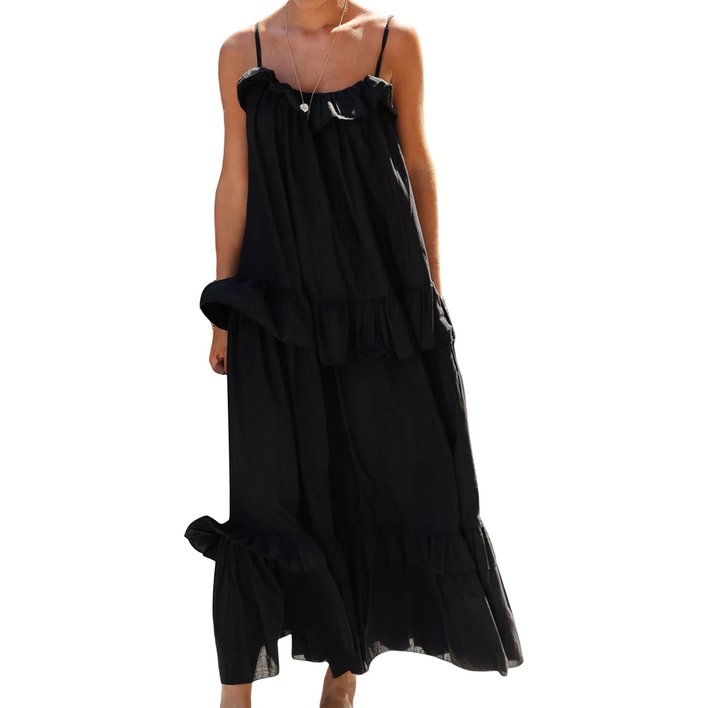 Hirigin Velvet Cami Dress Women Back Tie Spaghetti Straps