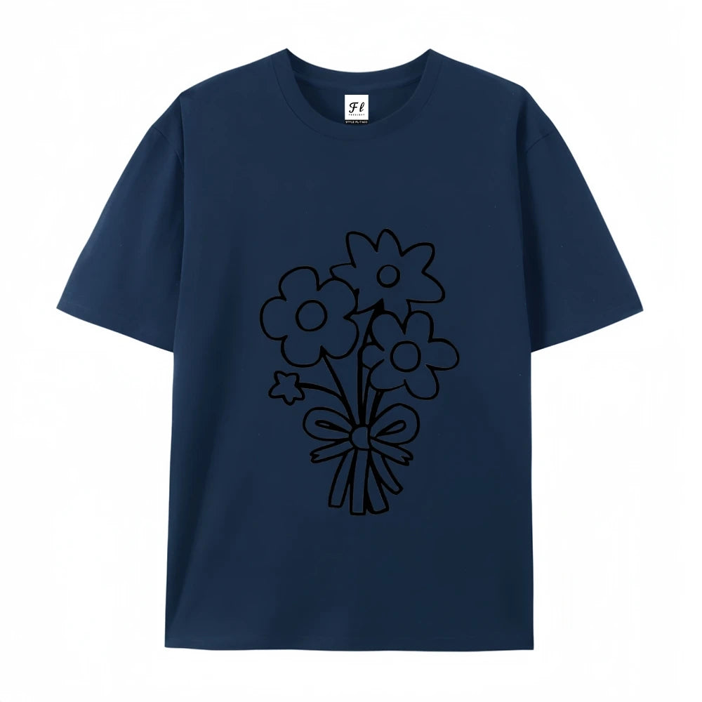 Clothing Womens Flower Bunch Y2K Tee Garden Fresh Cotton