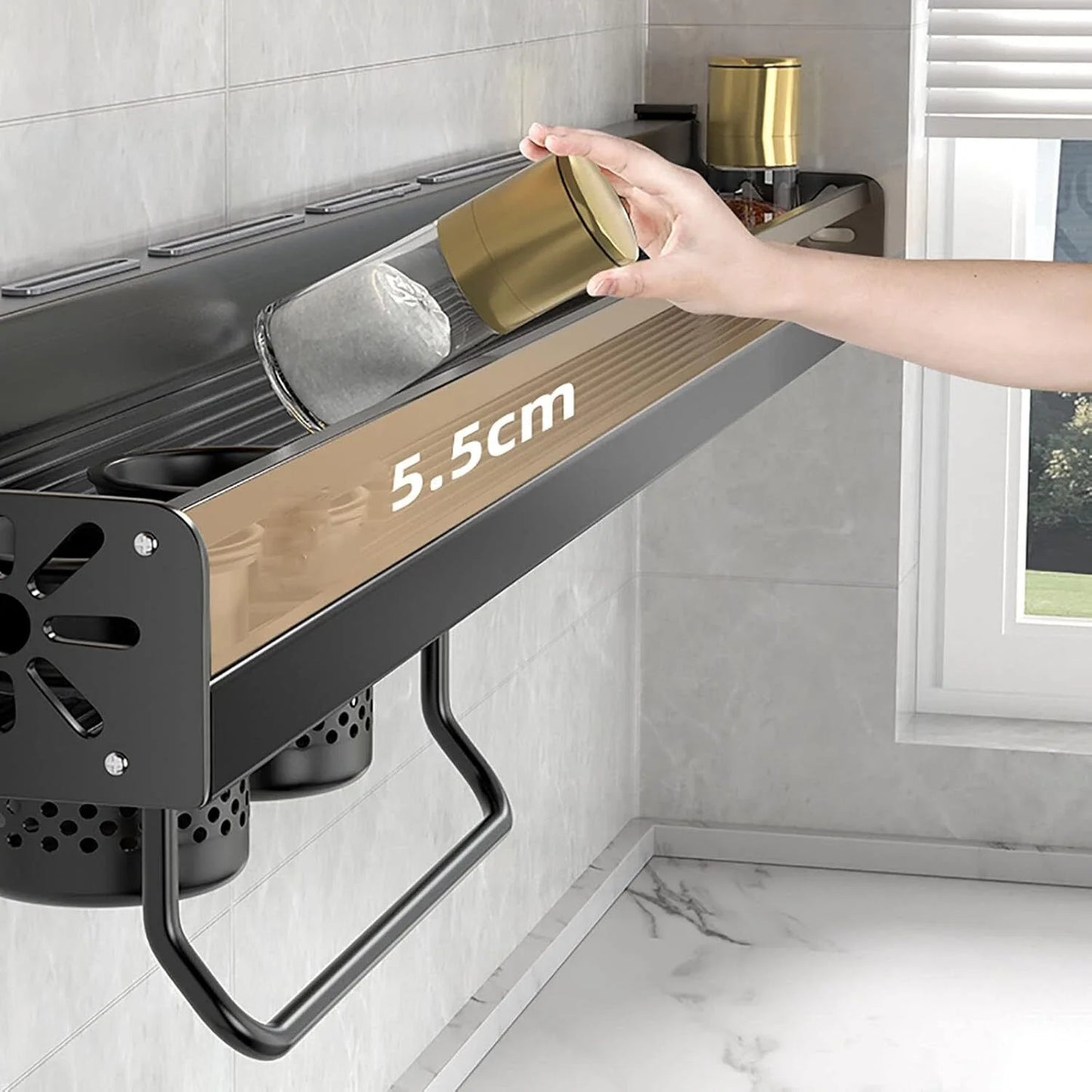 Hign-concerned Chemical Wall Mounted No Punch Spice Rack