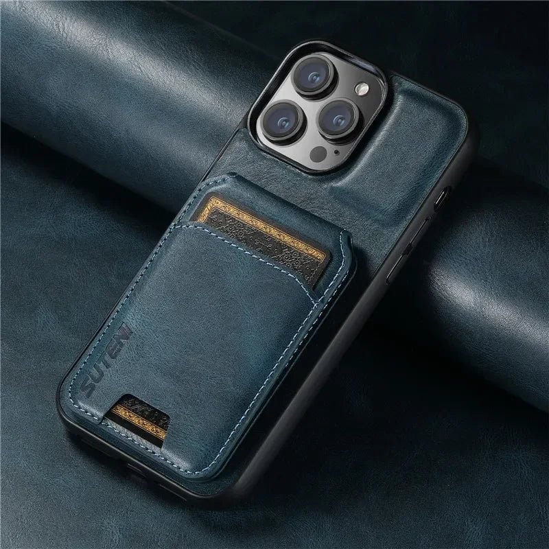 Casespace Luxury Wallet Case With Card Holder For iPhone