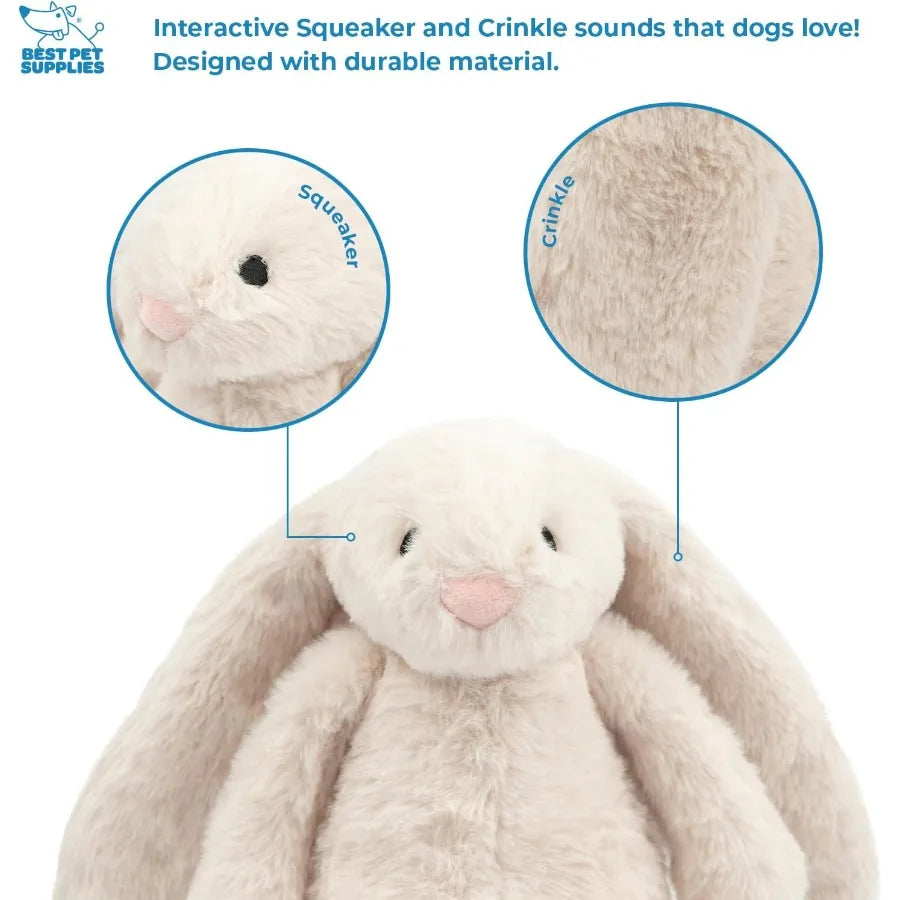 Hign-Concerned Bunny Buddy Dog Toy Crinkle Squeaker