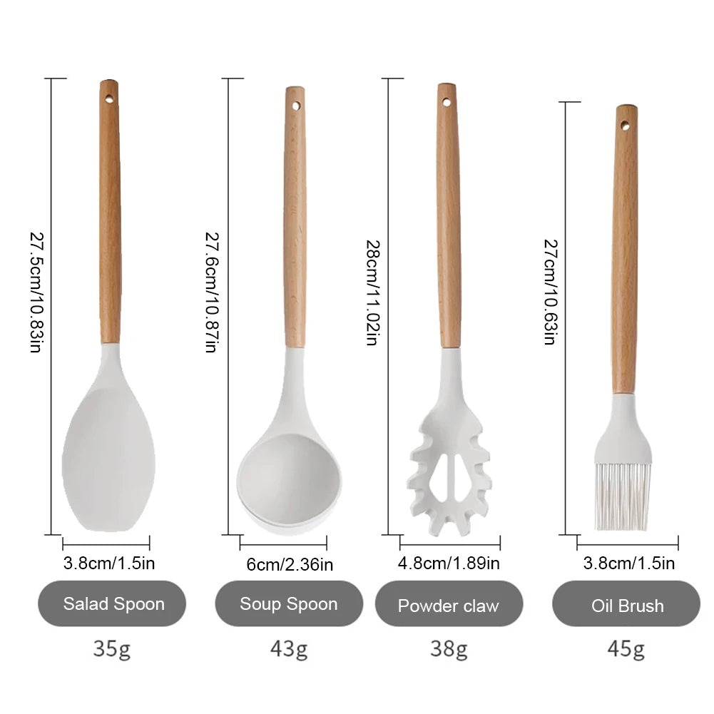 Shunmaii 12Pcs Kitchen Utensil Set Silicone Spatulas