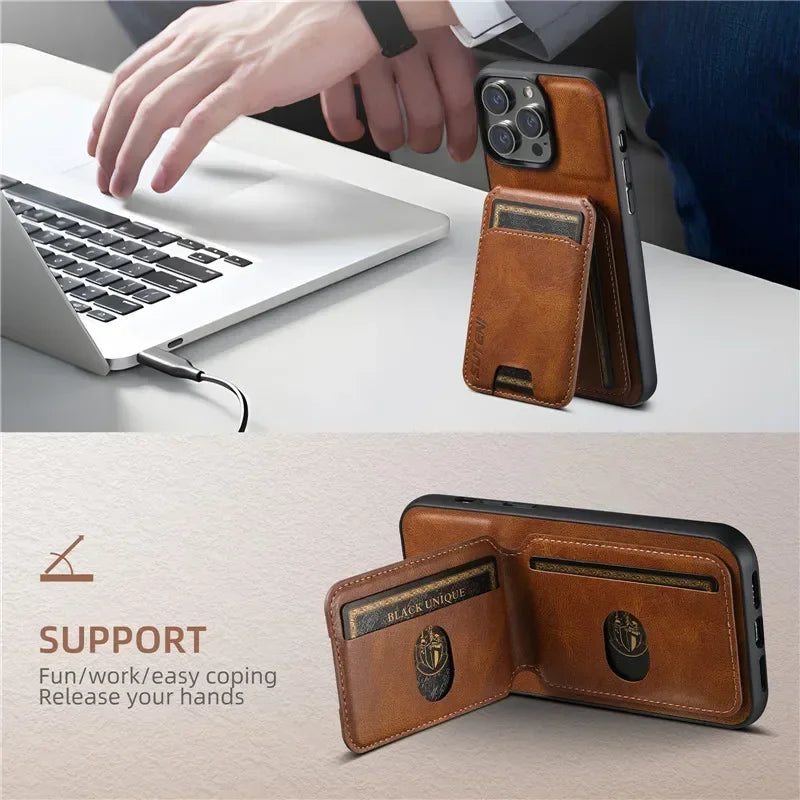 Casespace Luxury Wallet Case With Card Holder For iPhone