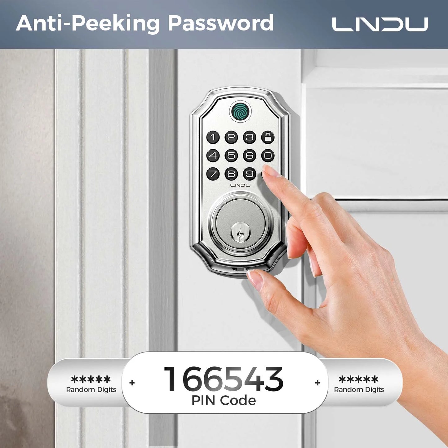LNDU Smart Door Lock D280L Fingerprint Lock and Keypad