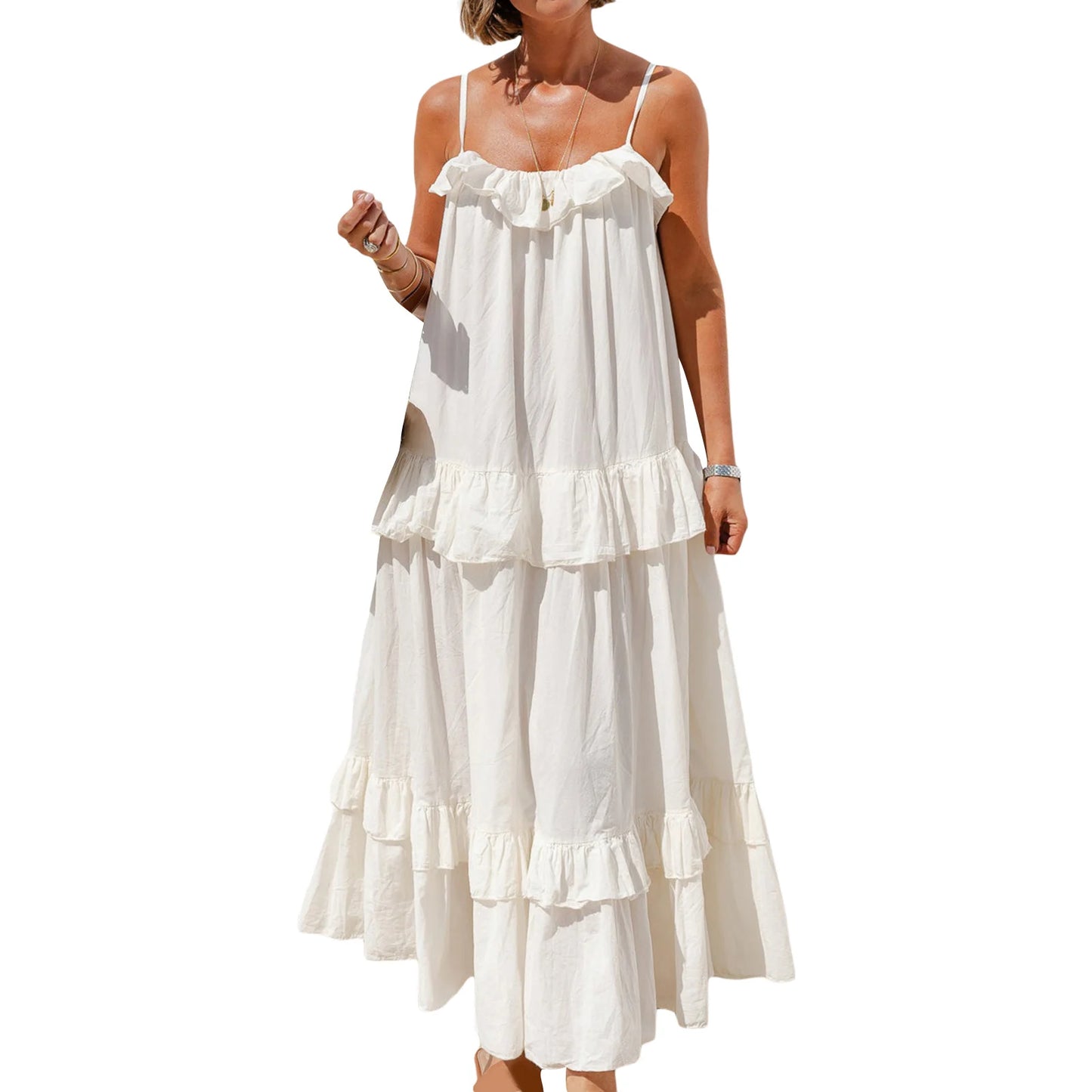 Hirigin Velvet Cami Dress Women Back Tie Spaghetti Straps