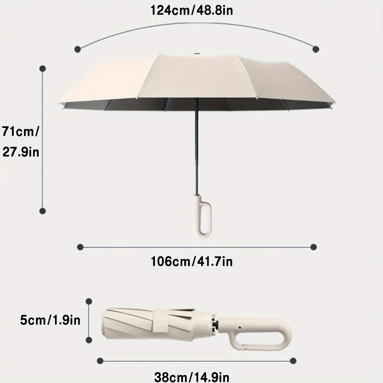 Control Windproof Automatic Folding Umbrella Reinforced