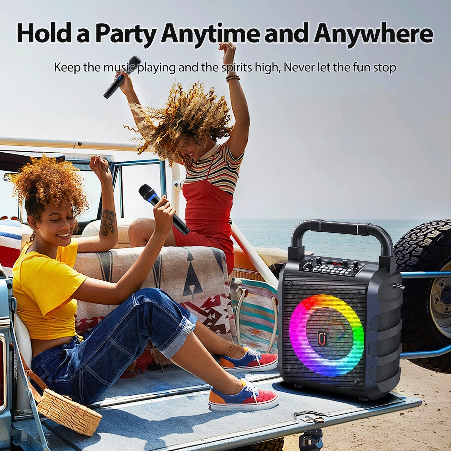 FanFun Wireless Karaoke Bluetooth Speaker Microphone