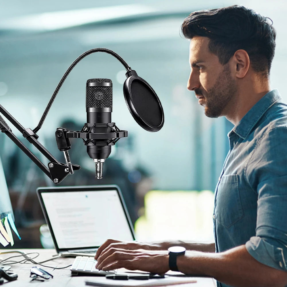 Alloet BM800 V8s Podcast Sound Card Kit With Condenser Mic