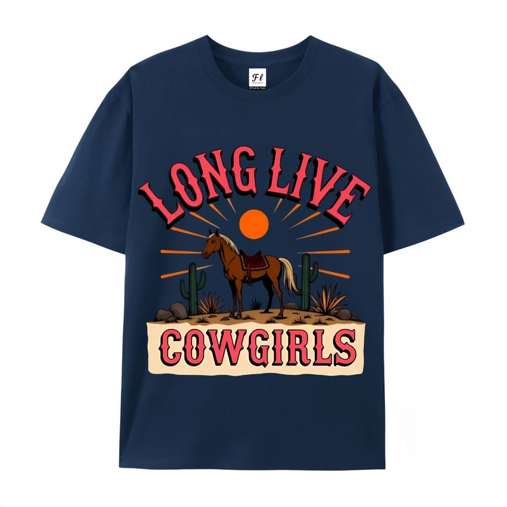 Clothing Cotton Womens Western Cowgirl Graphic Tee