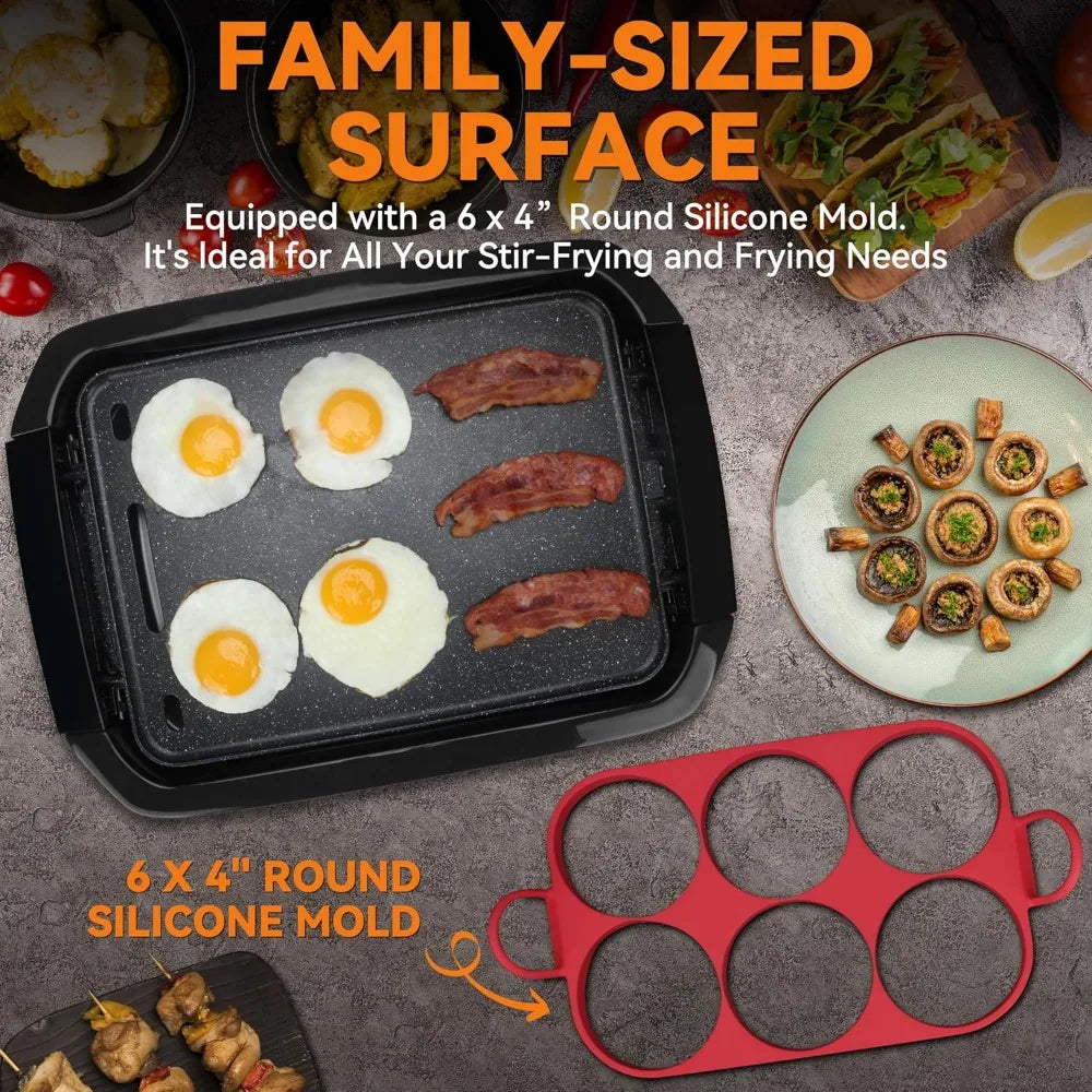 Baker's Friend Indoor Griddle and Grill 2 in 1 Versatile