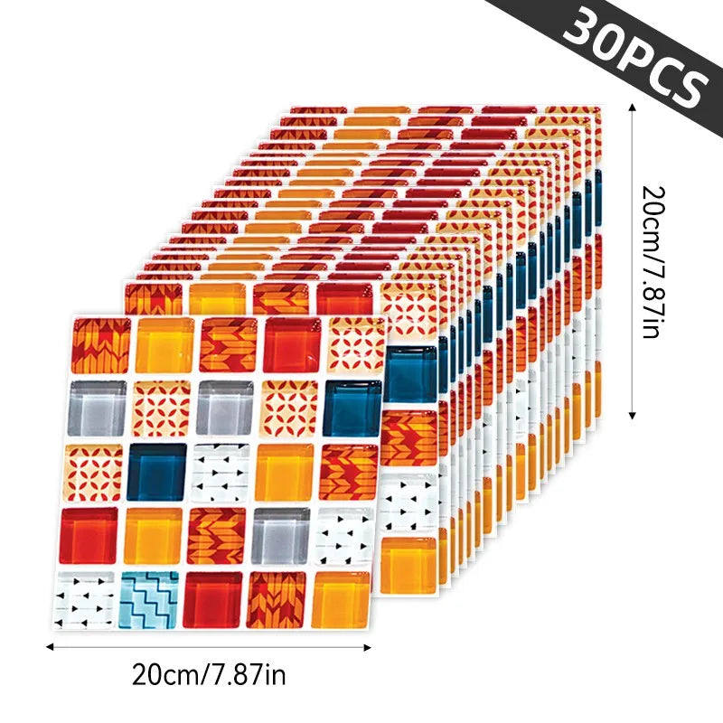 Hign Concerned 30pc 3D Wallpaper Stickers PET Wall Decors