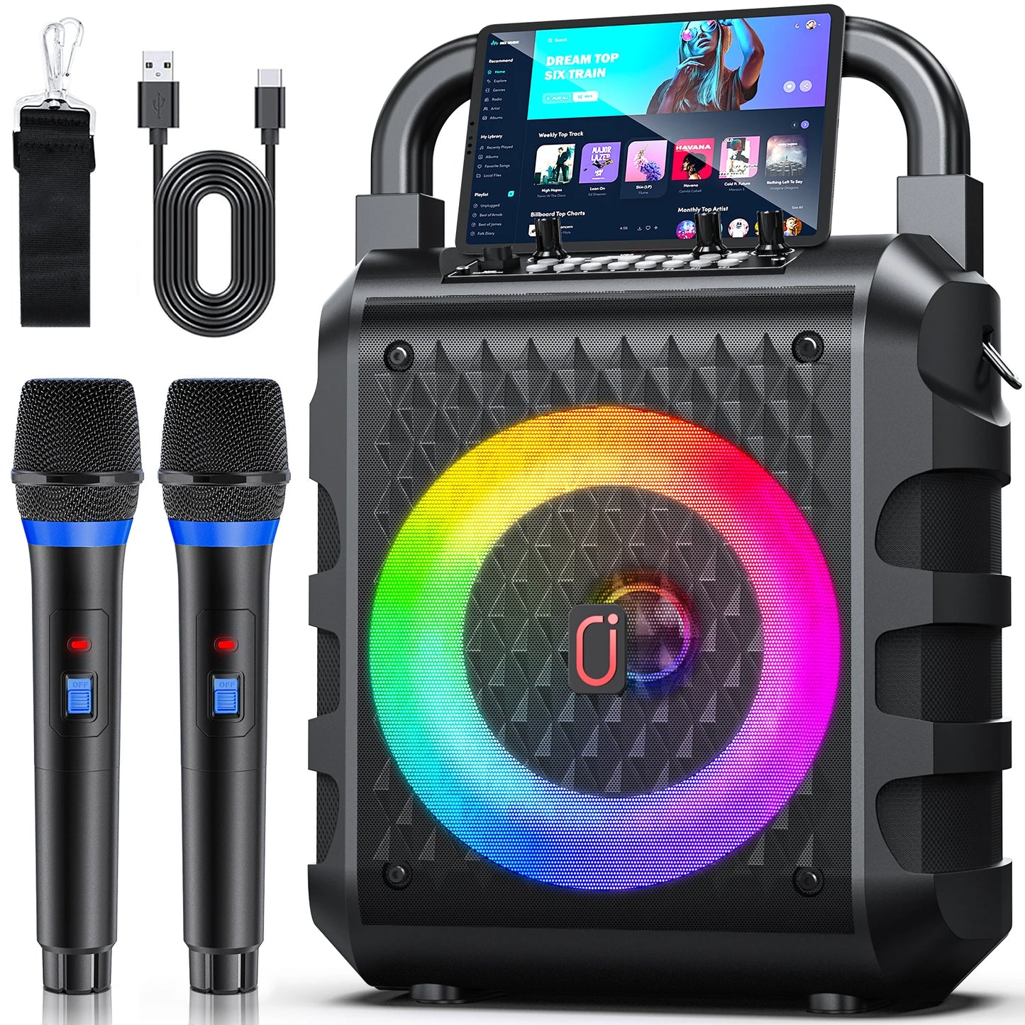 FanFun Wireless Karaoke Bluetooth Speaker Microphone