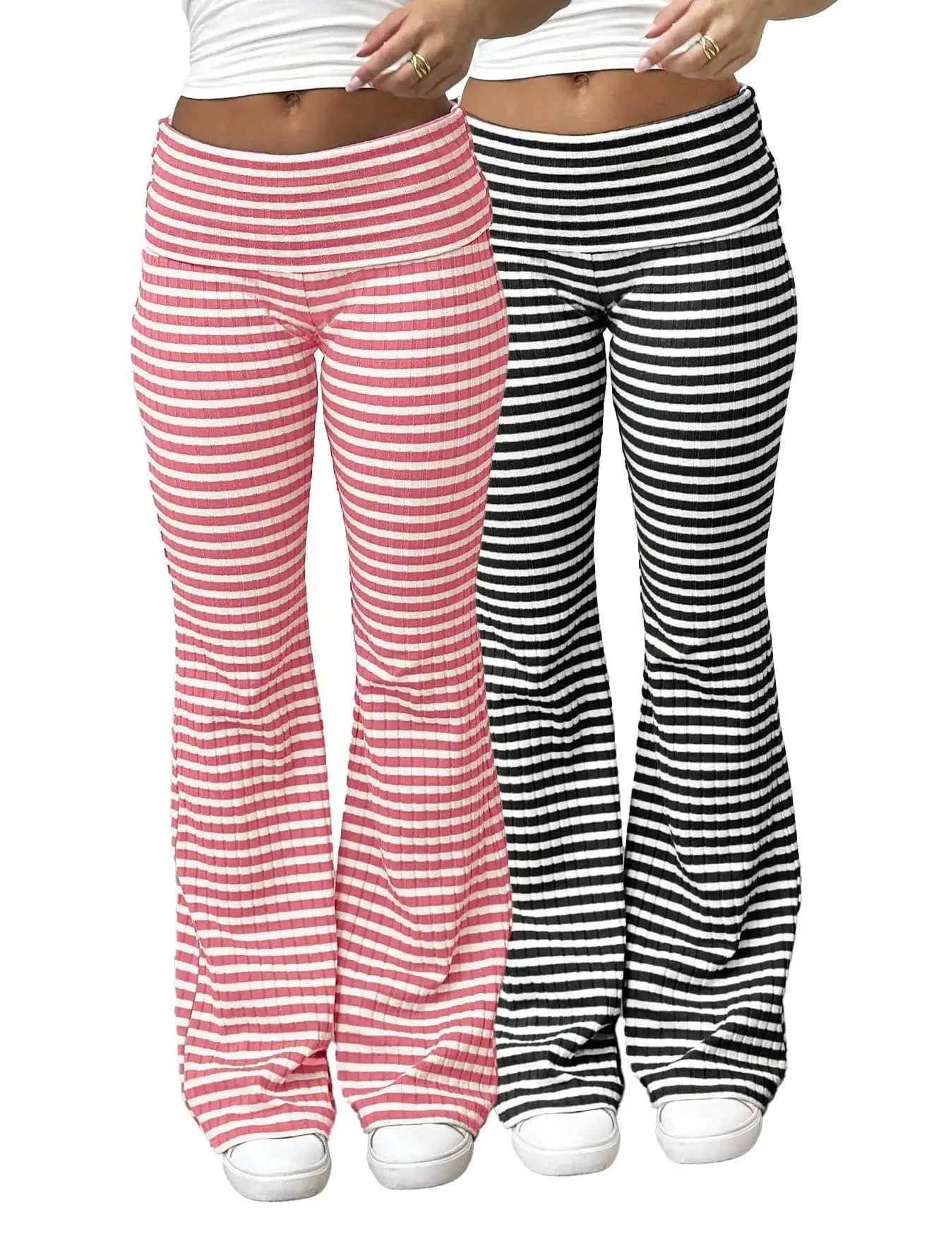 GrandAvenueStore Sporty Casual Flared Pants High Waist