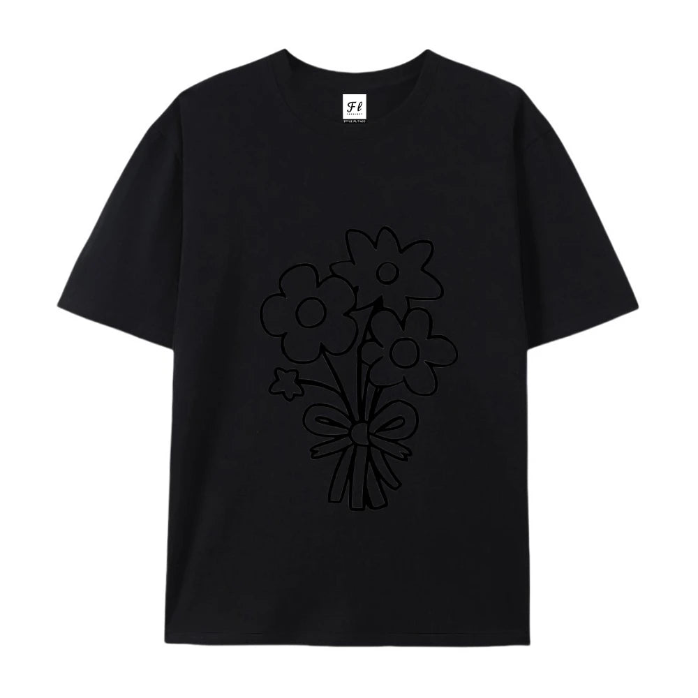 Clothing Womens Flower Bunch Y2K Tee Garden Fresh Cotton
