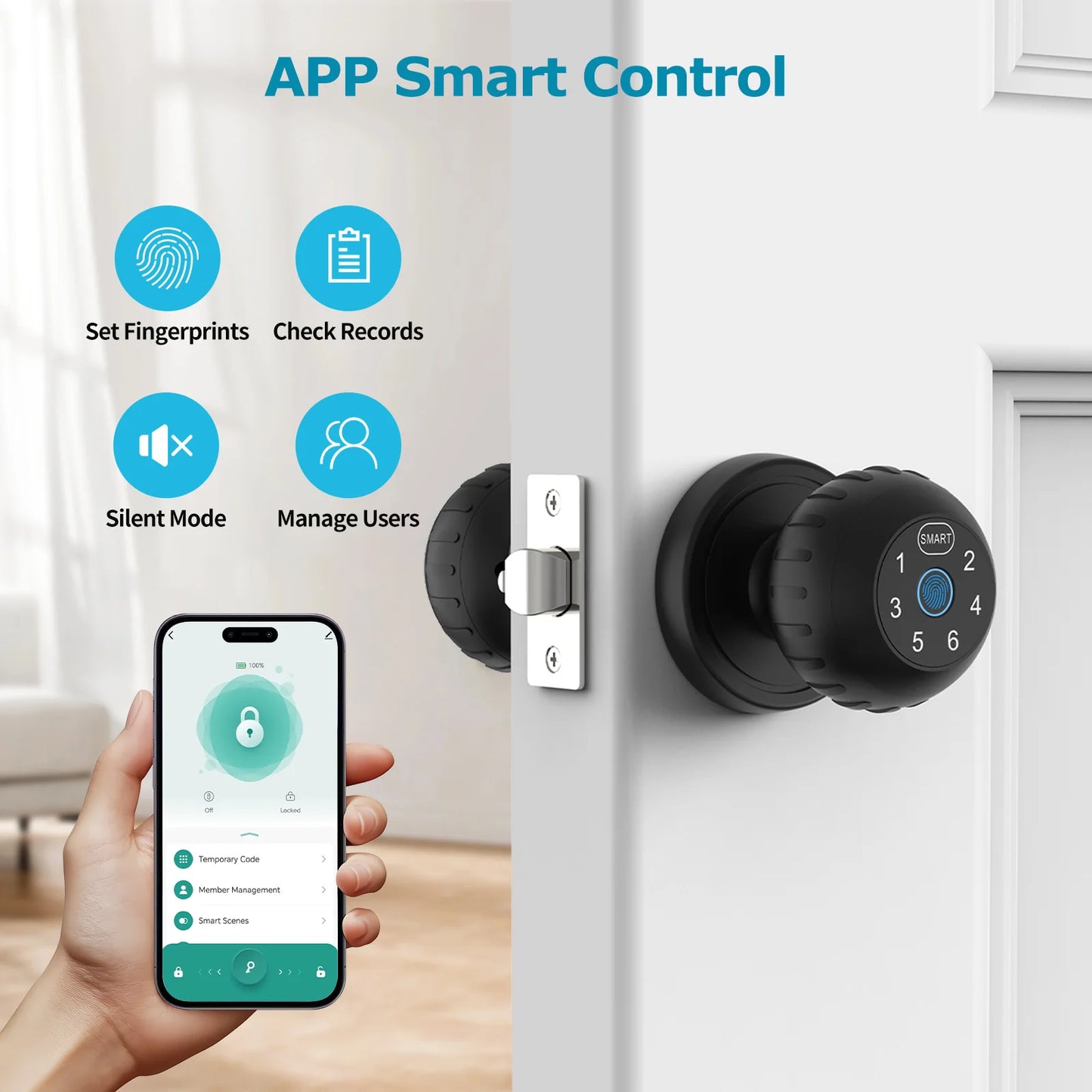 Viladepot Smart Fingerprint Door Lock With App Control