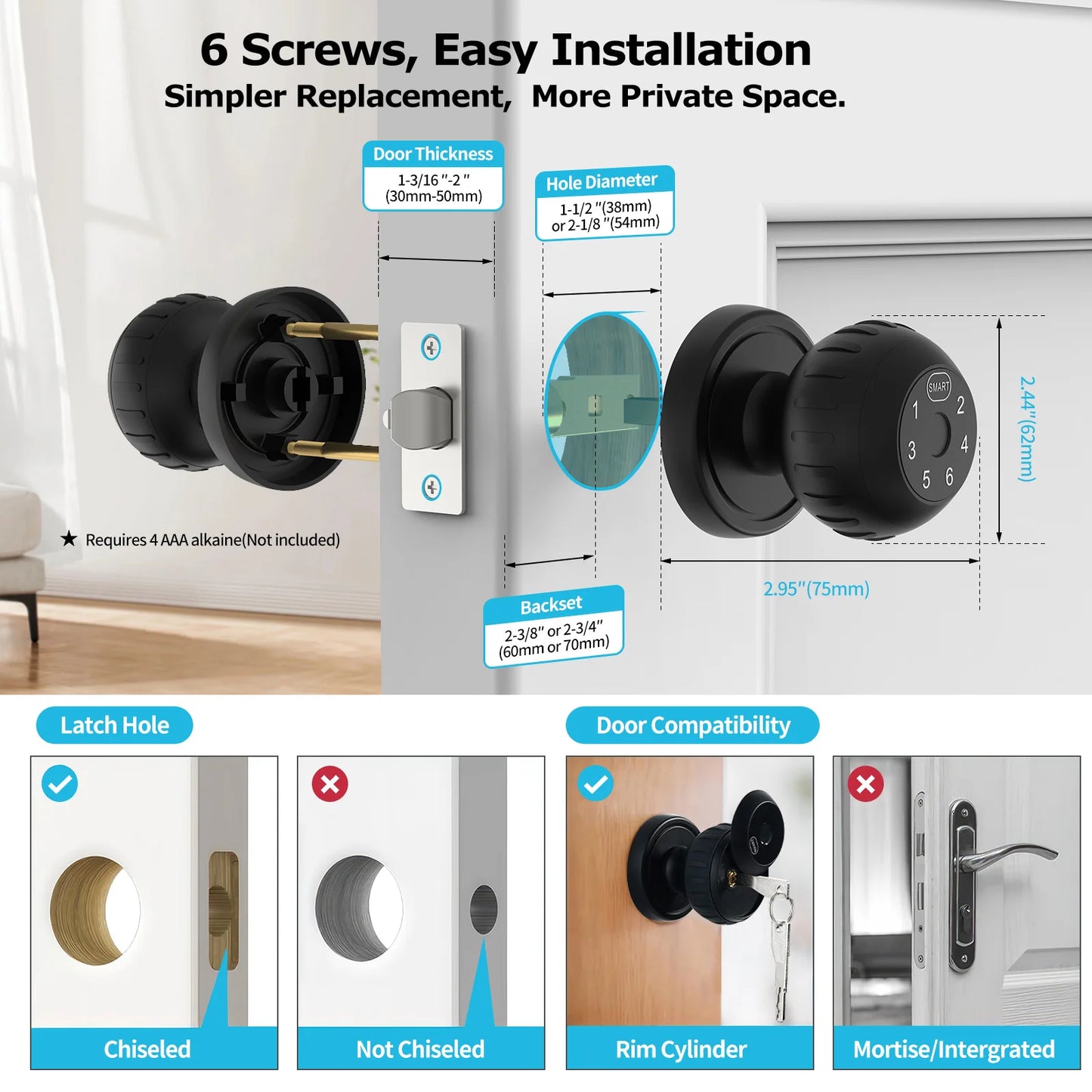 Viladepot Smart Fingerprint Door Lock With App Control