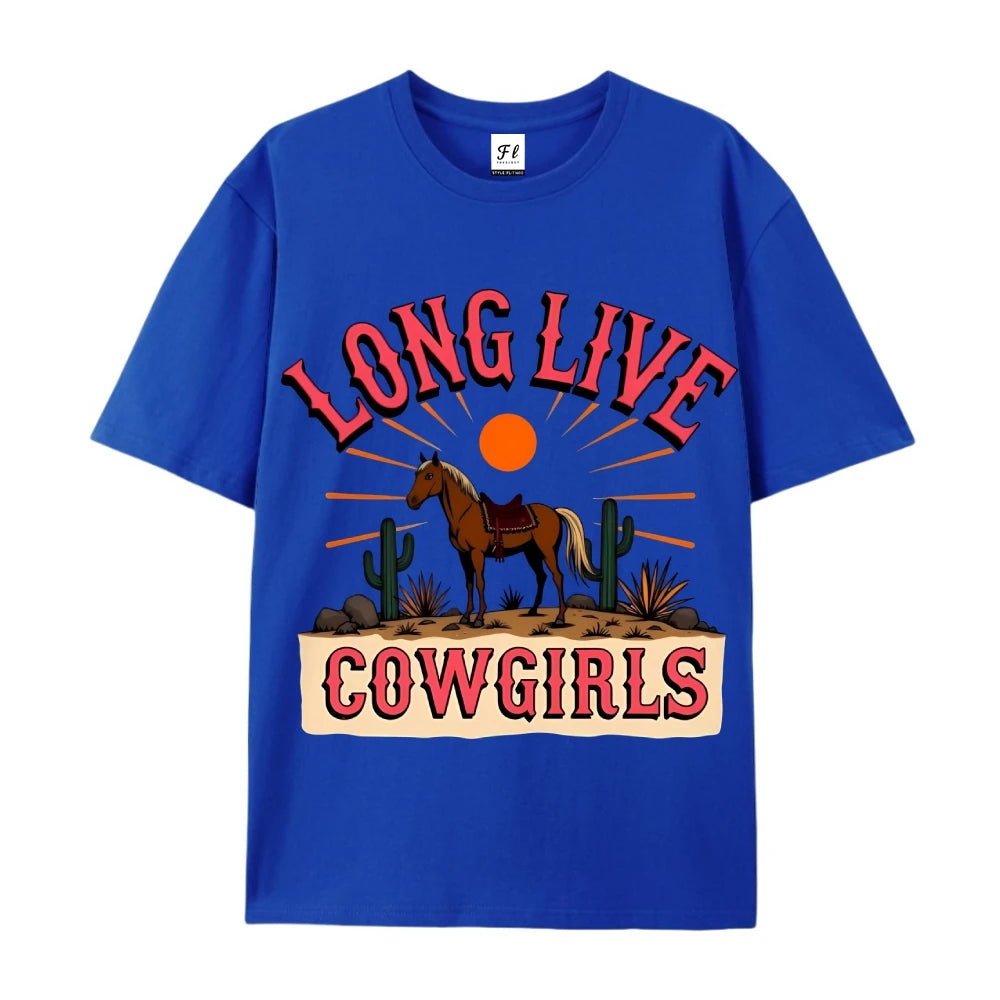 Clothing Cotton Womens Western Cowgirl Graphic Tee