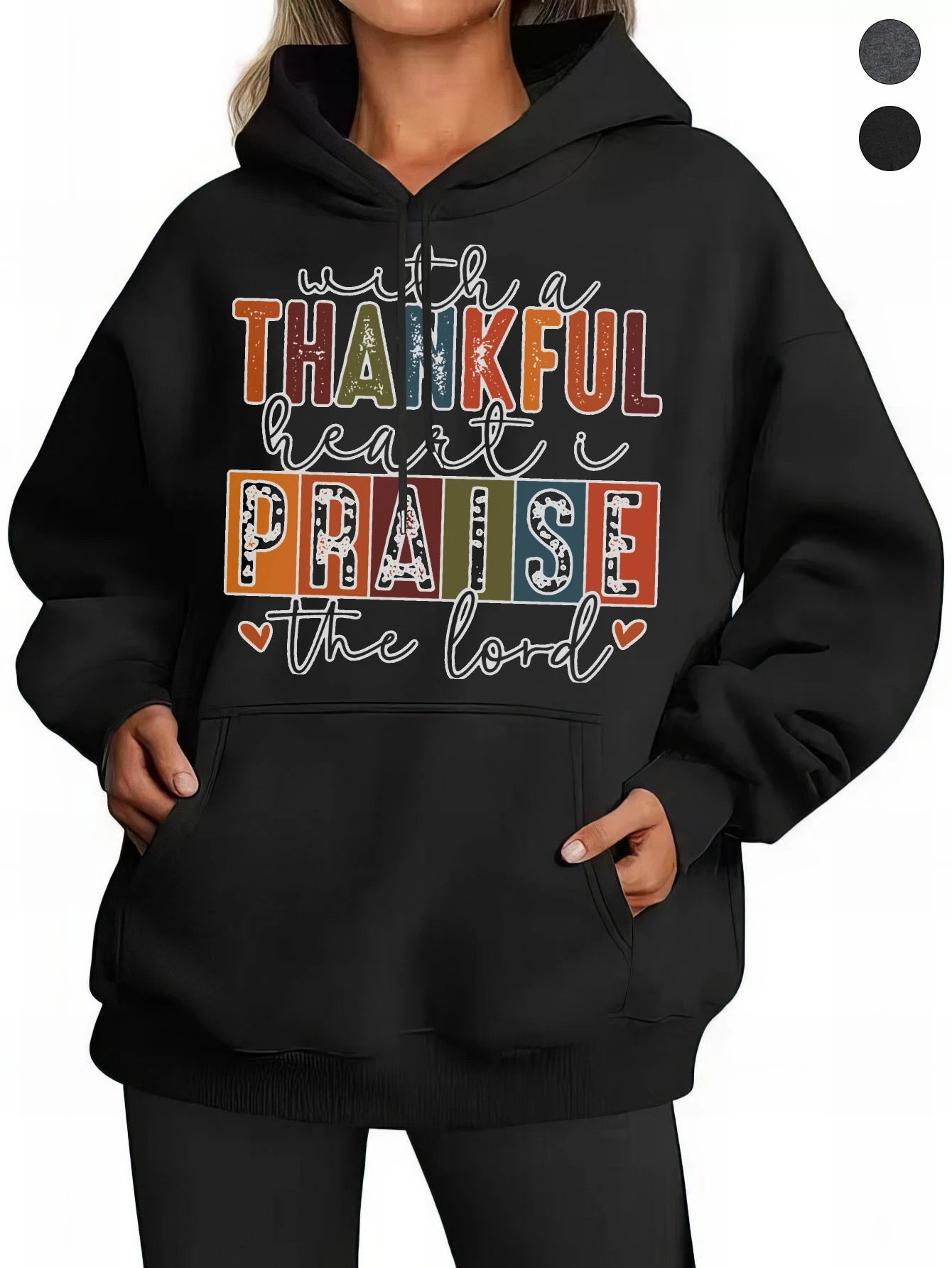 Thanksgiving Christian Women's Hoodies Retro Design Cotton Loose Fit Sweatshirt