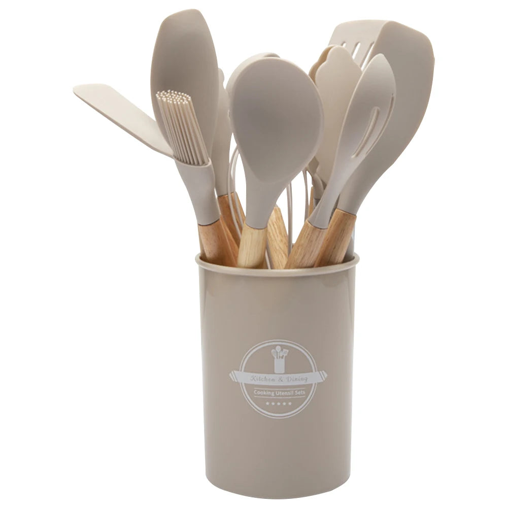 Shunmaii 12Pcs Kitchen Utensil Set Silicone Spatulas