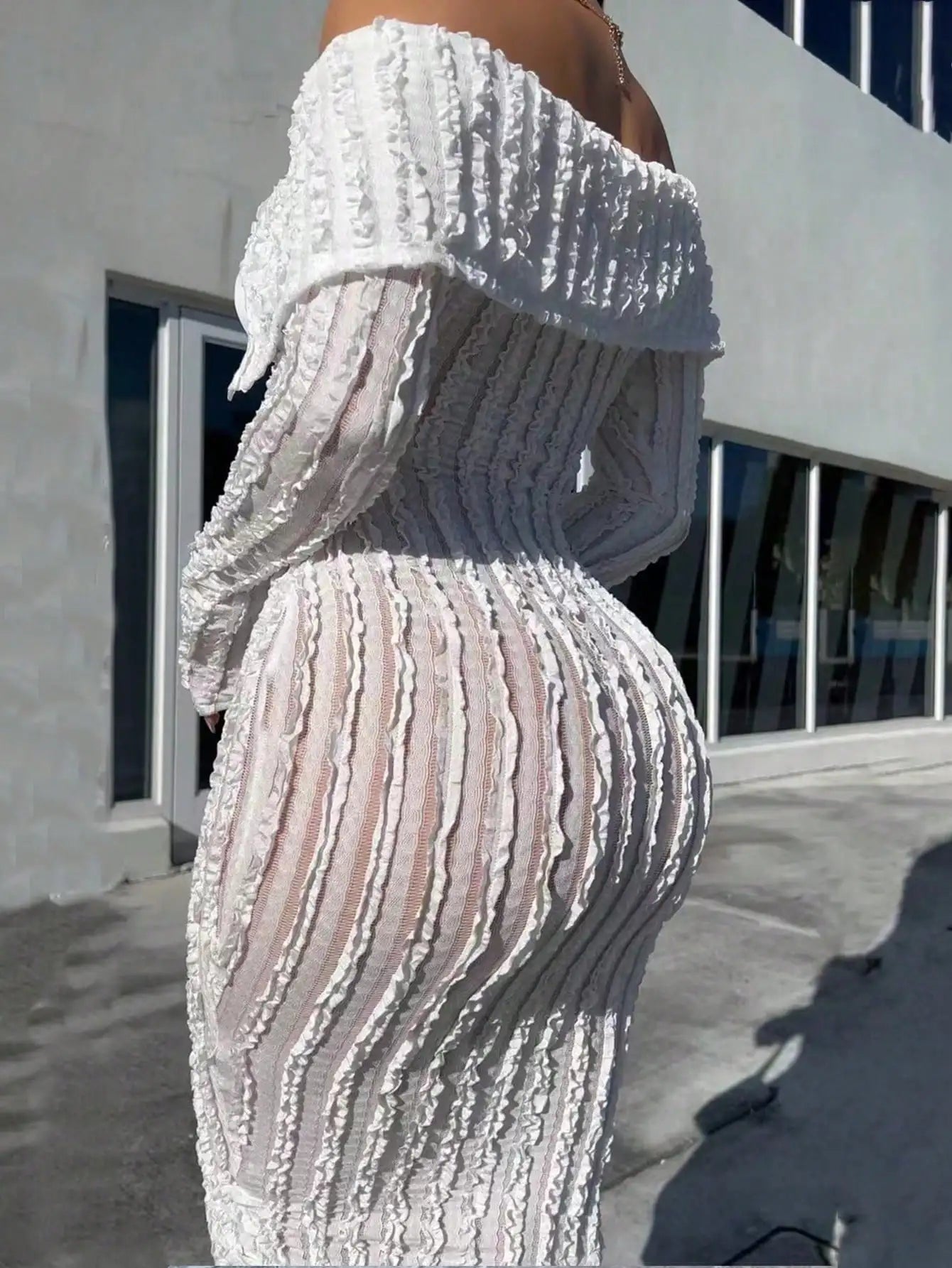 GrandAvenueStore Women Elegant Off Shoulder Bodycon Dress