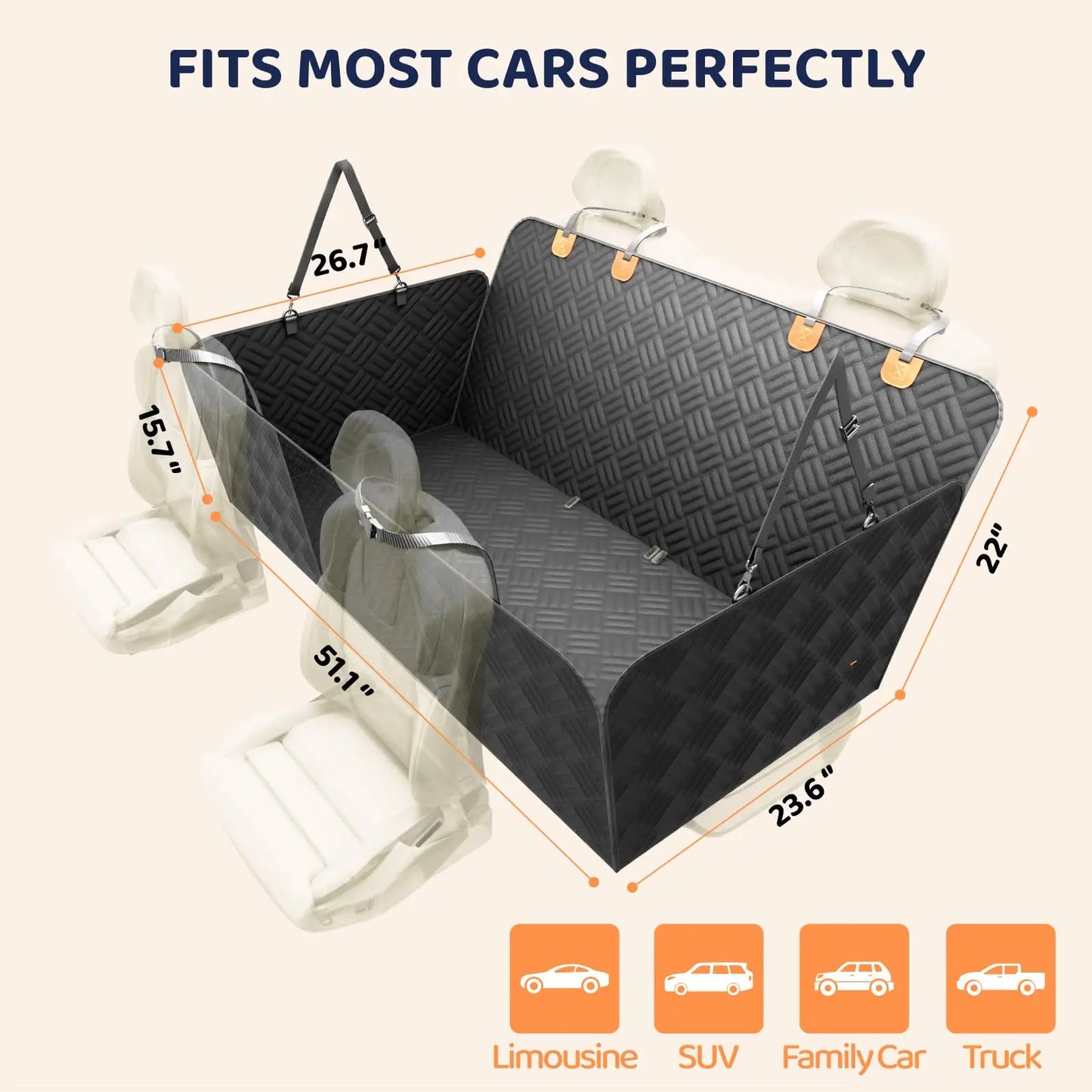 Zhejiang Heavy Duty Dog Car Seat Hammock 400 Lbs Capacity