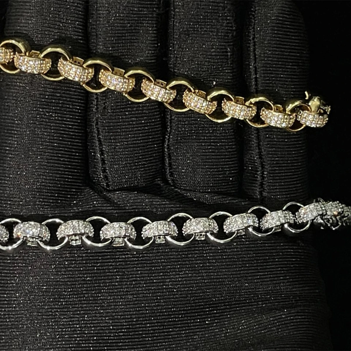 Aokaishen Circle Cuban Link Bracelet Men Copper Chain
