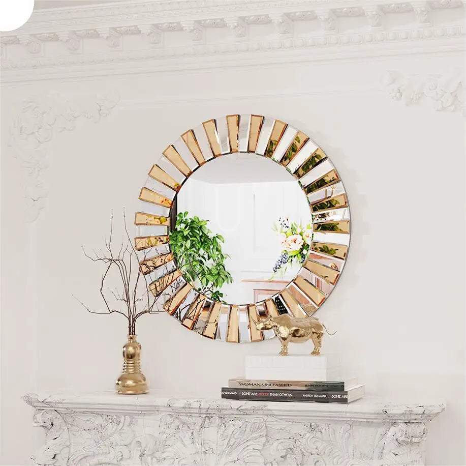Hignconcerned Enthusiasm Round Starburst Wall Mirror