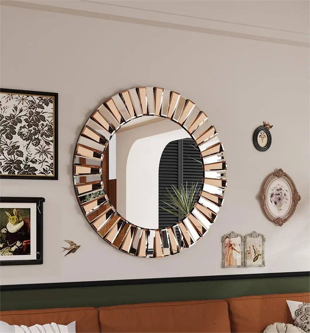 Hignconcerned Enthusiasm Round Starburst Wall Mirror