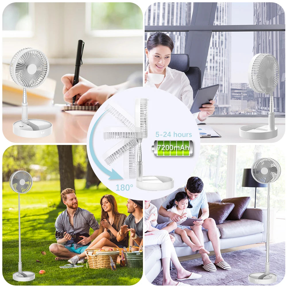 UNITEDTIME Foldable Desk And Table Fan Portable USB Powered