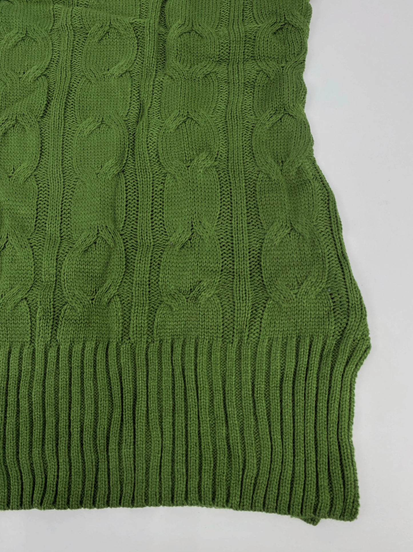 CN Jiangxi Cable Knit Pullover Sweater V Neck Long Sleeve