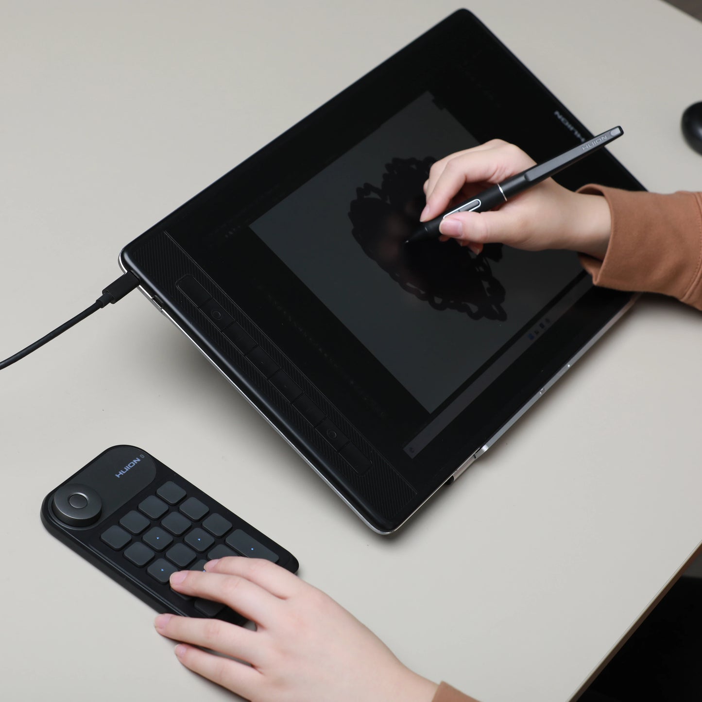 HUION Keydial Mini Wireless Keyboard K20 Bluetooth 5.0