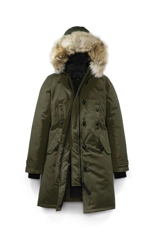 Guangdong Down Jacket Women Long Hooded Winter Coat