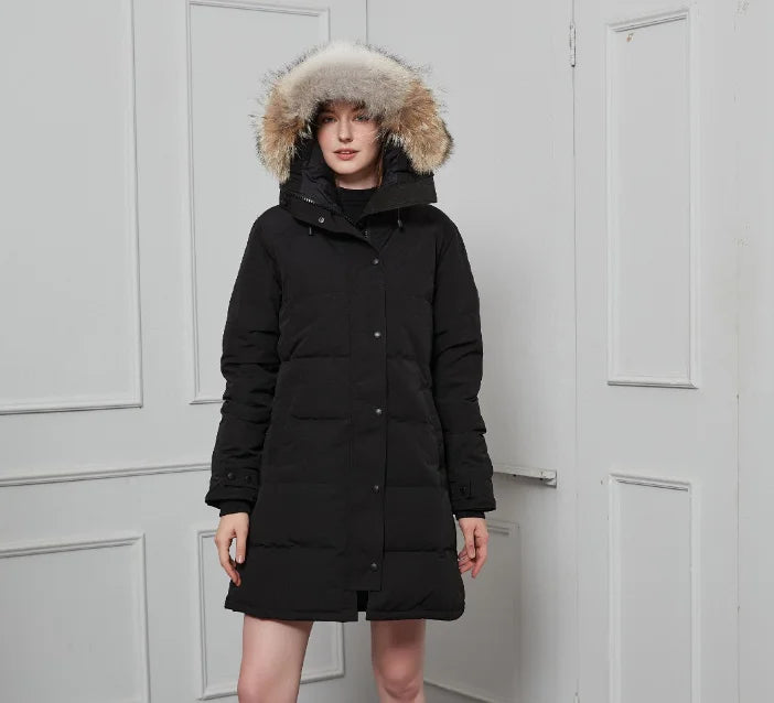 Premium Womens Down Jacket Hooded Winter Coat Designer