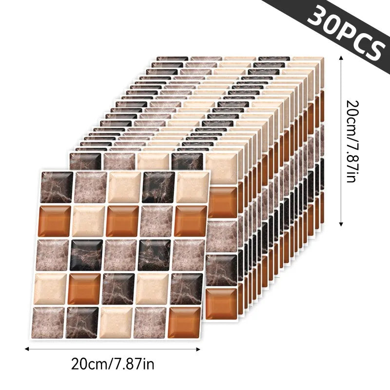 Hign Concerned 30pc 3D Wallpaper Stickers PET Wall Decors