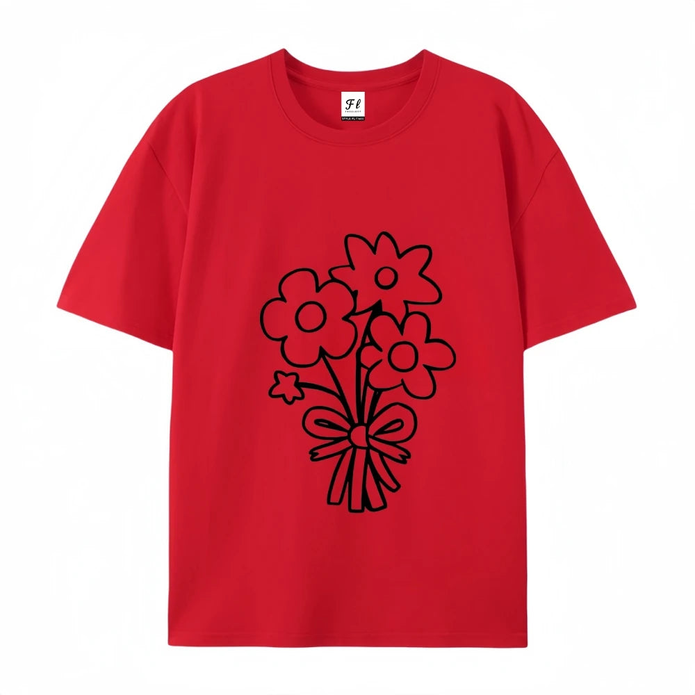 Clothing Womens Flower Bunch Y2K Tee Garden Fresh Cotton