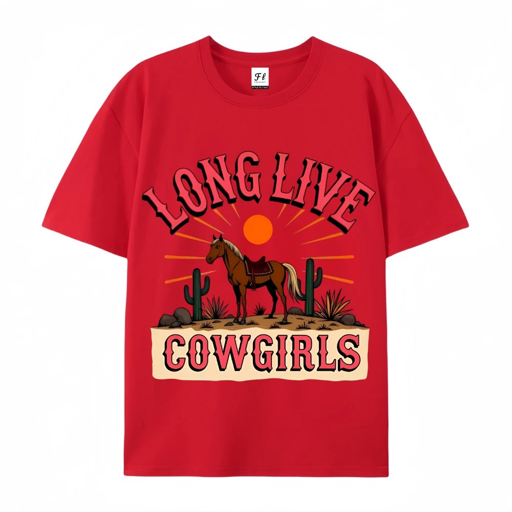 Clothing Cotton Womens Western Cowgirl Graphic Tee