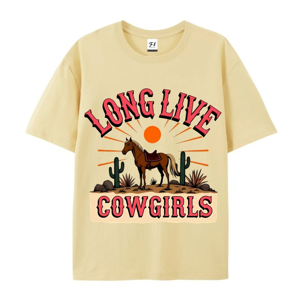 Clothing Cotton Womens Western Cowgirl Graphic Tee