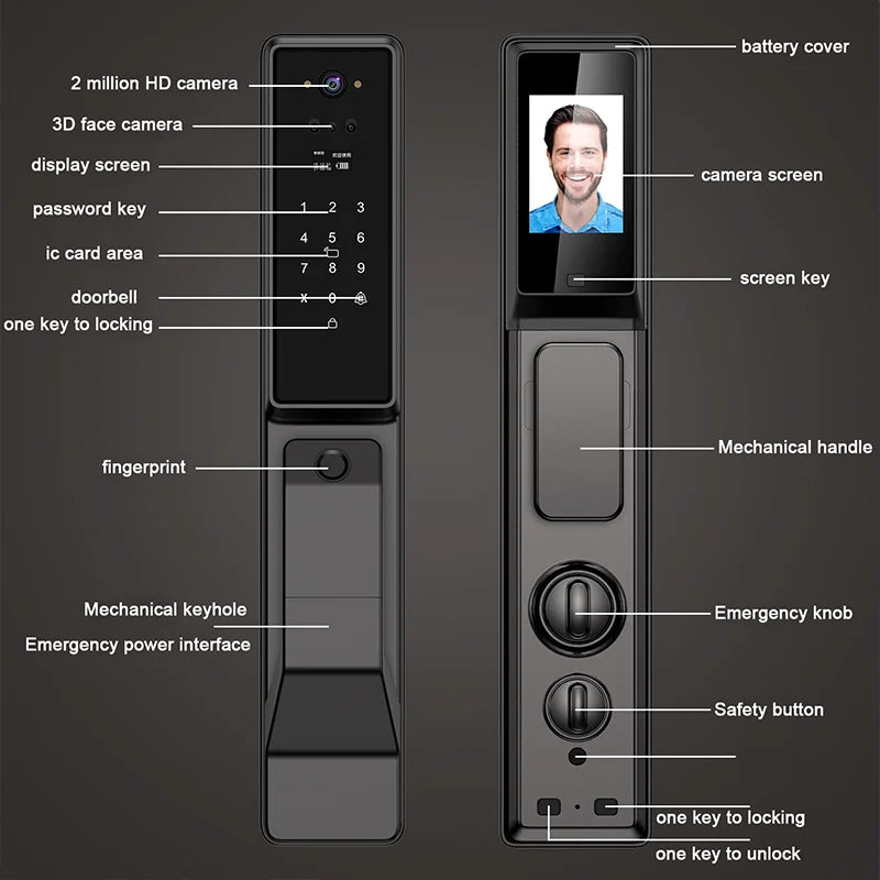 Ykesdl Waterproof Outdoor Smart Lock With WiFi Camera