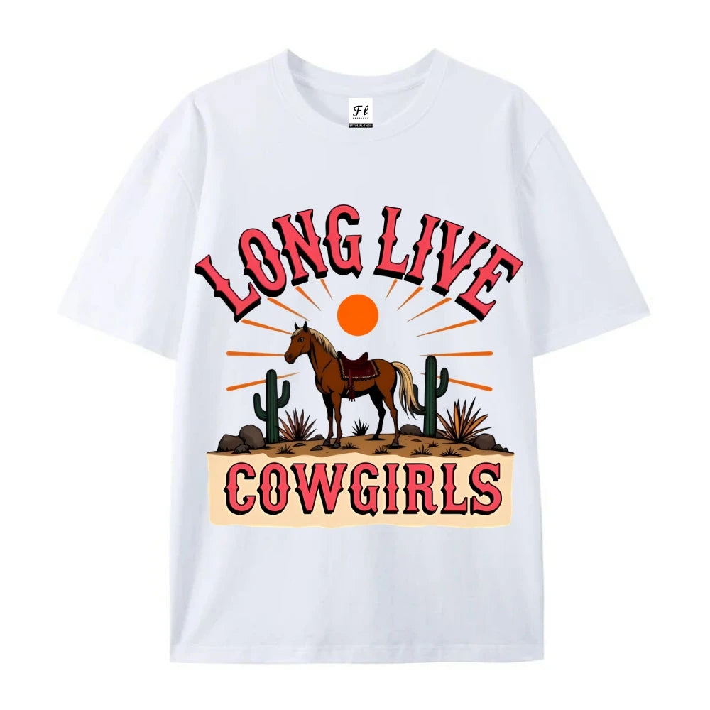 Clothing Cotton Womens Western Cowgirl Graphic Tee