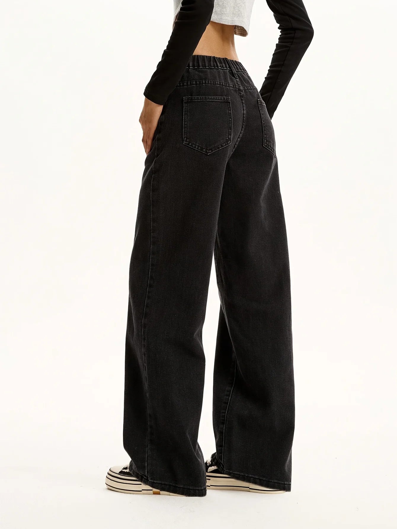 CN Guangdong Teen Girls Denim Jeans Preppy Straight Leg