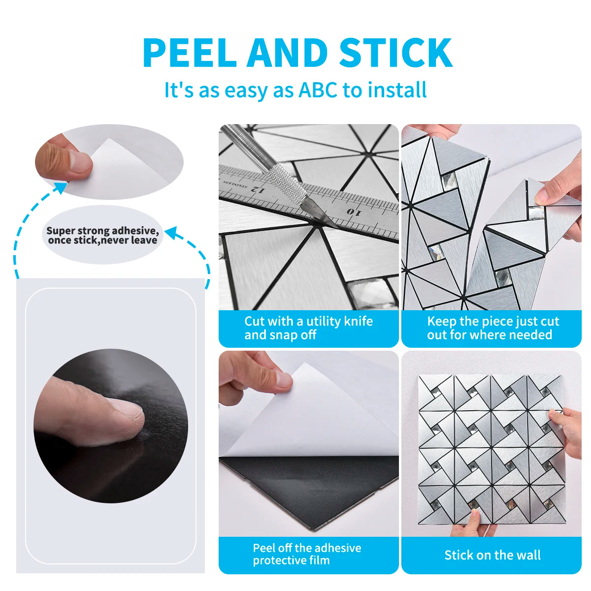 Art3d Peel And Stick Metal Mosaic Backsplash Tiles Decor