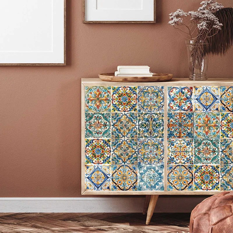 Moroccan Style Tile Sticker 24 Piece Wall Decals Backsplash