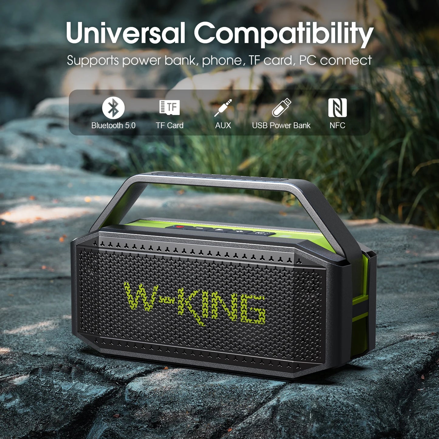 W King Portable Bluetooth Speaker 60W Subwoofer Outdoor